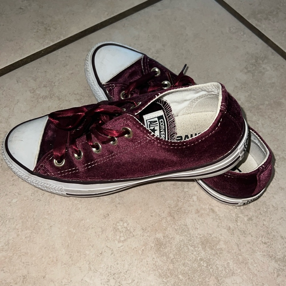 Purple velvet Converse